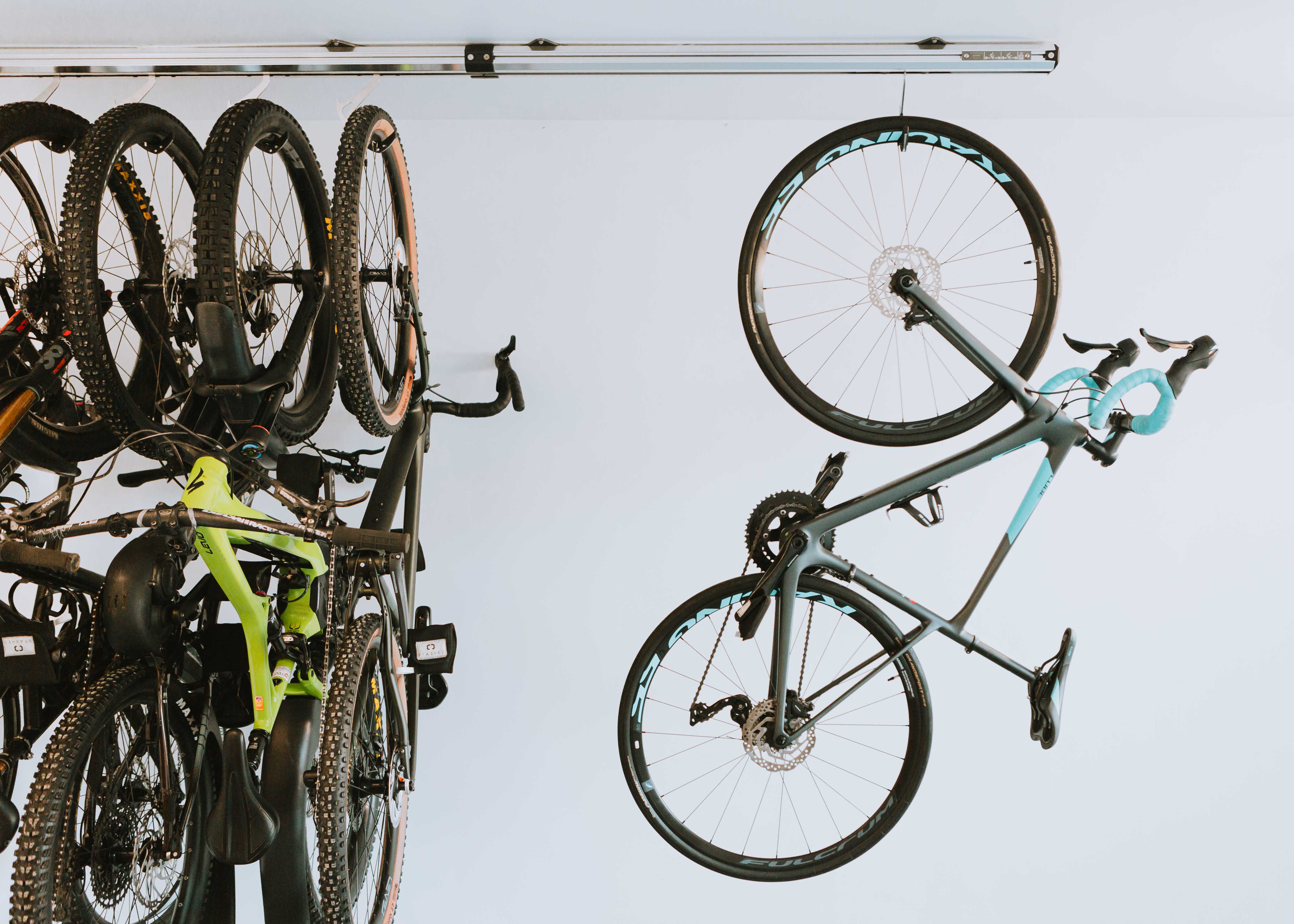3.... 2.... 1.... the SpaceRail launches! Space saving bike storage!